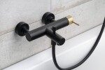 SAPHO - ULTRAMIX nástěnná vanová baterie, černá mat/zlato mat UT010BG