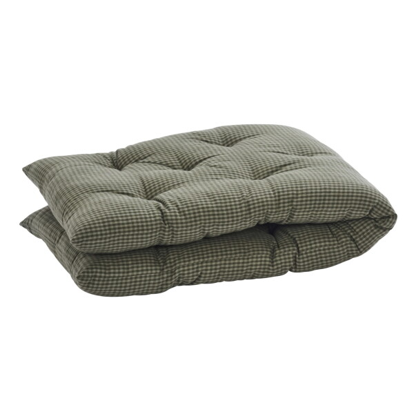 MADAM STOLTZ Prošívaná matrace Checked Dark Green 45 × 125 cm, zelená barva, textil