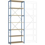 Manuflex RP1344.5021 základní modul regálu oddělení , (š x v x h) 1470 x 2500 x 800 mm, ocel, dřevěná podlaha, vodní mod