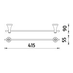Nimco Lada chrom držák na ručníky 42 cm LA 19035-26 LA 19035-26