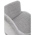 Židle jídelní, šedá látka, 360° vratný mechanismus, černý kov