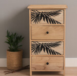 DumDekorace Komoda ZOFIA se 4 zásuvkami - boho design, 40 x 29 x 73 cm