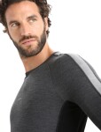 ICEBREAKER Mens ZoneKnit 260 LS Crewe, Jet Heather/Black/Metro H velikost: S