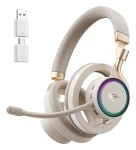 Havit Fuxi-H8 zlatá / Bezdrátová herní sluchátka / mikrofon / RGB podsvícení / Bluetooth 5.2 / až 30 h (Fuxi-H8)