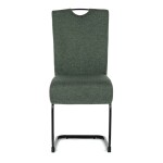 Židle jídelní, taštičkové pružiny v sedáku, zelená látka, černý kov