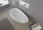 CERANO - Vana z litého mramoru Aura - volně stojící - bílá matná - 180x90x58 CER-VELA1050W