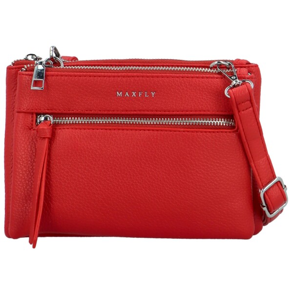 Trendy dámská koženková crossbody kabelka MaxFly Silverio, červená