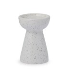 Storefactory Keramický svícen Högalid Vanilla 14 cm, šedá barva, bílá barva, keramika