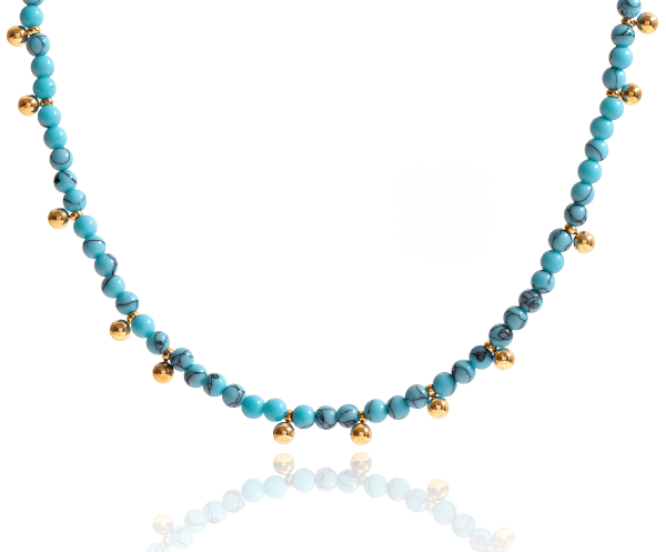 ELENYS Aqualis Beads – pozlacený náhrdelník 18K žluté zlato Délka: 41+5 cm / max. 46 cm