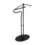 Němý sluha, výška 110 cm, masiv kaučukovník, černé moření, kov černý