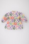 DEFACTO Baby Girl Heart Pattern Long Sleeve Dress