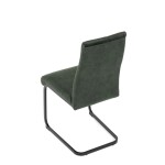Židle jídelní, zelený samet, černá pohupová podnož