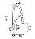 REA - Vysoká kuchyňská baterie Gaspar černozlatá REA-B1019