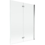 MEXEN - MIST vanová zástěna 130x150 cm 6mm 2-s, chrom, čirá, pravá 8A9-130-002-01-00-P