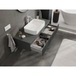 MEXEN/S - Rivel koupelnová skříňka pod umyvadlo 120 cm s deskou, 1 šuplík, reliéf , grafit mat 91A20-12023-1-BFC66