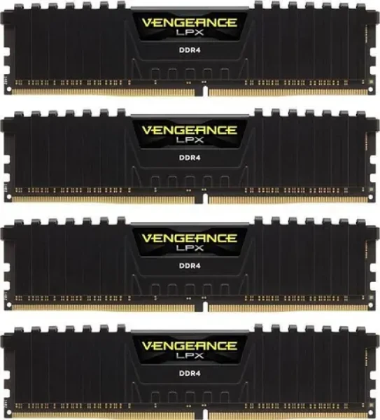 Corsair Vengeance LPX Black 64GB (4x16GB) 3200 MHz / DDR4 / PC4-25600 / CL16-20-20-38 / 1.35V / XMP2.0 (CMK64GX4M4E3200C16)