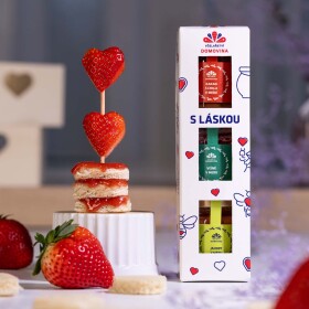 Včelařství Domovina Láskové dárkové balení 3x75 g ochucené medy Design: S láskou