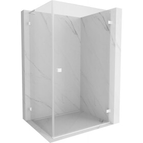 MEXEN/S - Lunar-B L sprchový kout dveře křídlové pravá 90 x 80, transparent, bílá 832L-090-080-20-00-P
