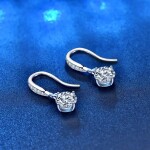 Royal Fashion stříbrné náušnice HA-XEZ009-SILVER-MOISSANITE-ZIRCON