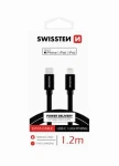 SWISSTEN TEXTILE datový kabel USB-C - LIGHTNING MFi 1.2m černá (71526201)