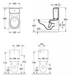 VILLEROY & BOCH - O.novo Závěsná WC kombi mísa, zadní odpad, CeramicPlus, alpská bílá 662310R1