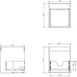 MEXEN - Box-A skříňka pro umyvadlo 40, 1 šuplík, dub 91AX0-0400-470-1-81