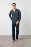 Vamp Elegantní pánské pyžamo Vamp tmavě modrá vzor XL