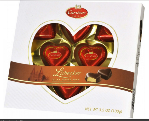 Lübecká marcipánová srdíčka 100g (Carstens)