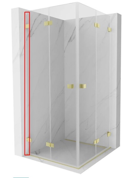 MEXEN - LUNAR nástěnná lišta 200 cm 1 ks, pro 832 836 pro sklo 6mm zlatá kartáčovaná 830-14-55