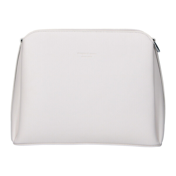 Trendy dámská koženková crossbody kabelka Lira, béžovo-bílá