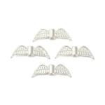 Kovová andělská křídla - stříbrná - 7,5 x 21,5 x 3 mm - 1 ks