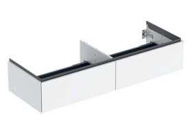 GEBERIT - ONE Umyvadlová skříňka, 133x27x47 cm, 2 zásuvky, lesklá bílá 505.076.00.1