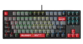 A4tech BLOODY S87 (Red Switch) černá / Herní klávesnice / RGB / CZ layout / Red Switch / USB-A / 1.8 m (S87-ER-TKL)