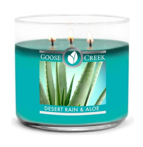 Goose Creek - Pouštní déšť a Aloe Aromatická svíčka ve skle 411 g