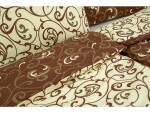 Stanex Ložní bavlněné povlečení Ornament hnědo-béžový (LS11) ROZMĚR: 140x220 cm + polštář (90x70 cm)