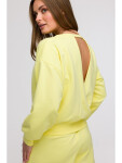 B293 Mikina s otevřenými zády - lemon EU XL