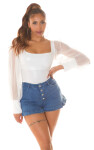 Sexy Demin Highwaist Shorts with Buttons lightblue L