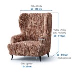 Bielastické potahy UNIVERSO NOVÉ žíhané hnědé křeslo ušák (š. 60 - 10 cm)