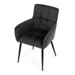 Židle jídelní, tmavě šedá látka, černý kov