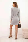 Dámské svetrkové šaty s polo-výstřihem z měkké alpaky šedá UNI