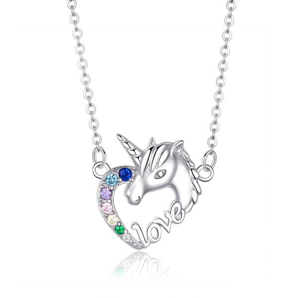 Elenys stříbrný náhrdelník Jednorožec Unicorn