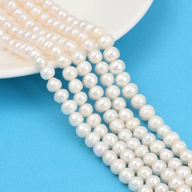 Přírodní sladkovodní perla - smetanově bílá - 7 ~ 8 mm - třída AAA - 1 ks