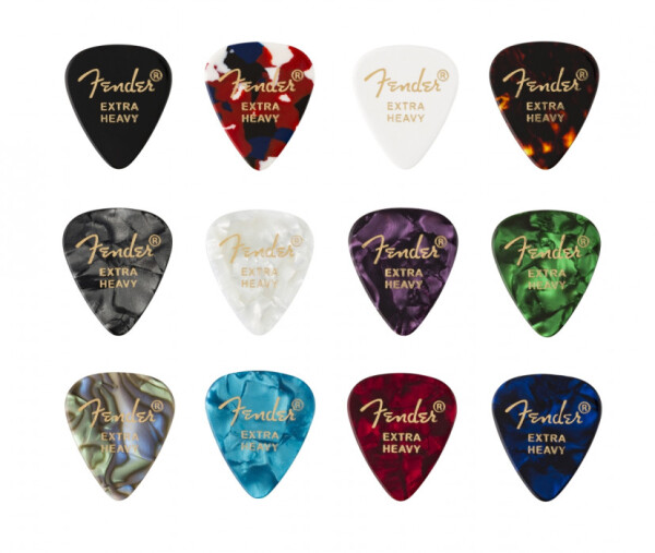 Fender 351 Celluloid Picks Medley Extra Heavy