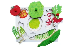 Just Jigsaws 154 Loupeme a krájíme plodiny 5 - dřevěné deskové puzzle