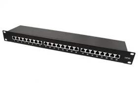 Value Patch panel 19" Cat.6A STP černý / Patch panel / 24 portů / RJ-45 (26.99.0364)