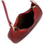 Luxusní dámská kožená kabelka na rameno Delami Vera Pelle Lanny, červená