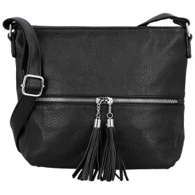 Trendy dámská koženková crossbody kabelka Vaka, černá