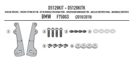 D5129Kit pro Bmw F 750 GS (18-23) montážní sada pro plexi D5127S/ST a Af5127