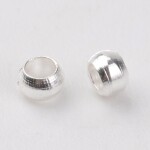 Zamačkávací rokajl - 2,0 mm x 1,2 mm - stříbrný - 1 g