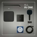 GROHE - Sprchový set s termostatem pod omítku, s tělesem, 25x25 cm, 2 proudy, matná černá 348822430